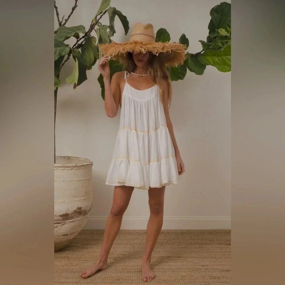 HONORINE PERI DRESS IN white